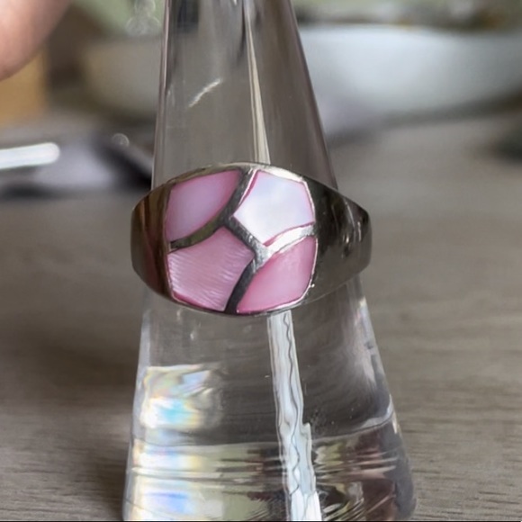 • Pink MOP 925 Ring • - Picture 4 of 7